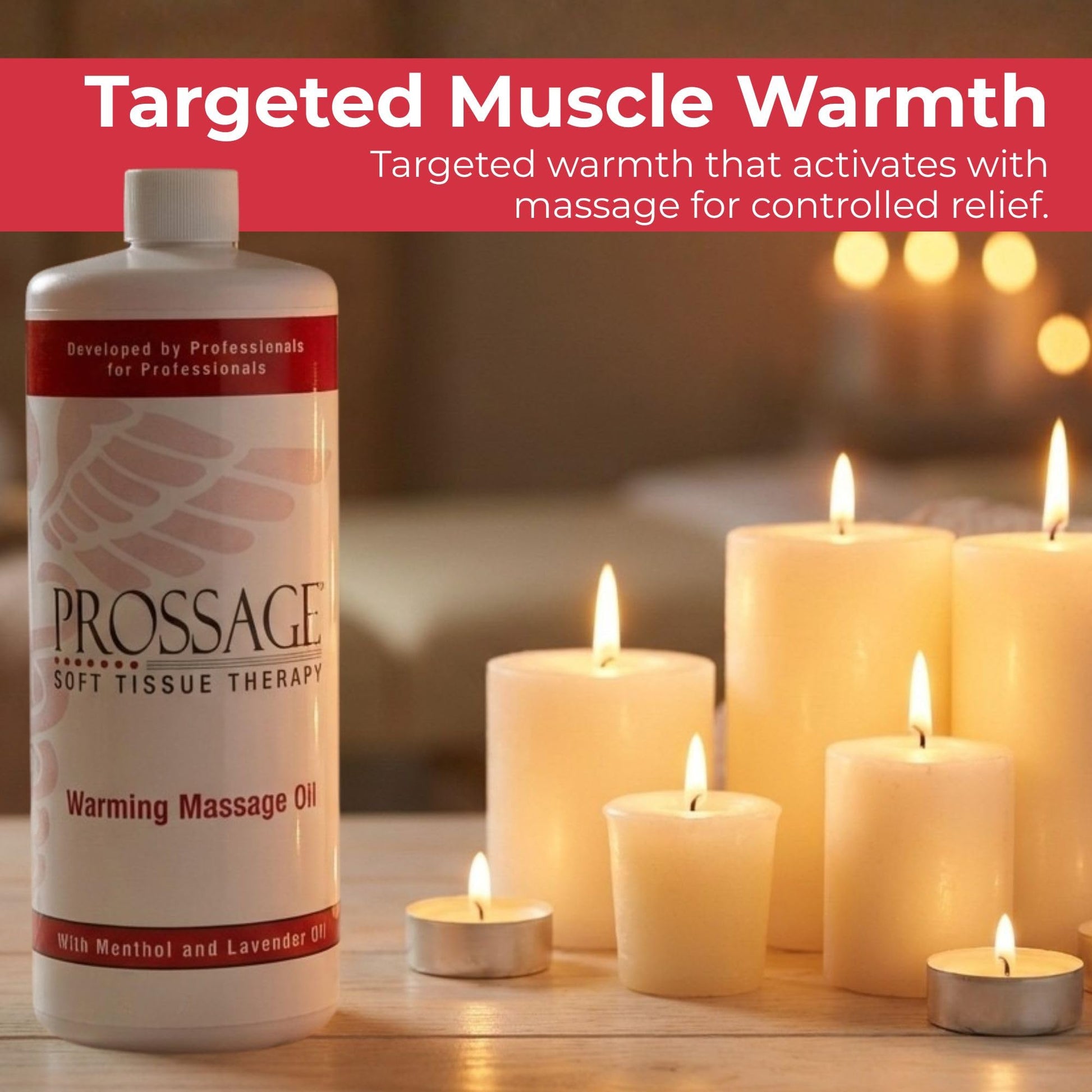 Prossage Heat Warming Relief Massage Oil for Therapuetic Massages, Deep Tissue Massages, and Aromatherapy, Topical Reliever, 32 Ounce Bottle - dailyvitalstore