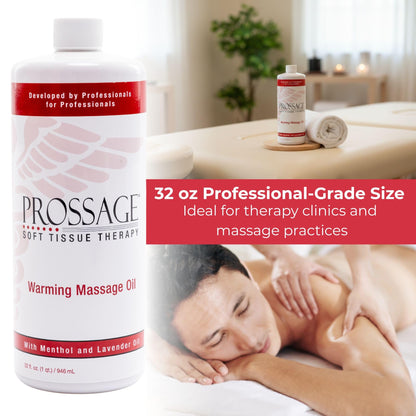 Prossage Heat Warming Relief Massage Oil for Therapuetic Massages, Deep Tissue Massages, and Aromatherapy, Topical Reliever, 32 Ounce Bottle - dailyvitalstore