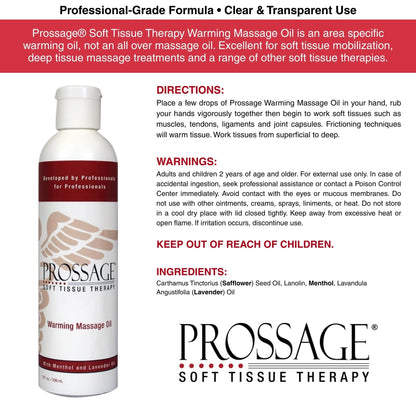Prossage Heat Warming Relief Massage Oil for Therapuetic Massages, Deep Tissue Massages, and Aromatherapy, Topical Reliever, 8 Ounce Bottle - dailyvitalstore