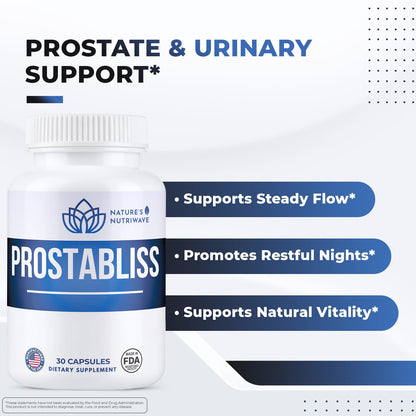 Prostabliss – 100% Natural Herbal Supplement with Zinc, Green Tea, Milk Thistle & Ginseng – Made in USA – 30 Capsules, 1 Month Supply - dailyvitalstore