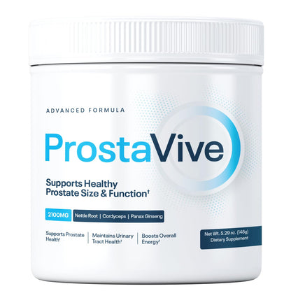 ProstaVive Advanced Prostate Support Formula - Complete Urinary & Bladder Health Supplement - Helps Promote Strong Flow & Emptying - Natural Powder - Gluten Free, Non-GMO - dailyvitalstore