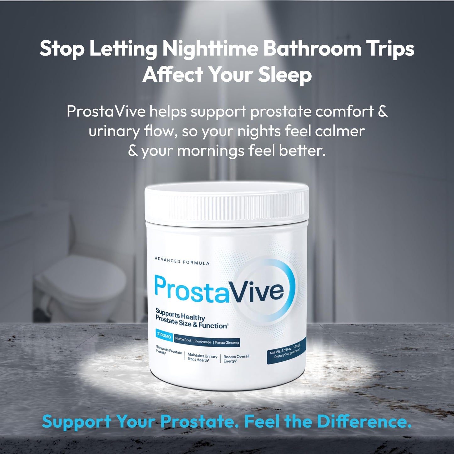 ProstaVive Advanced Prostate Support Formula - Complete Urinary & Bladder Health Supplement - Helps Promote Strong Flow & Emptying - Natural Powder - Gluten Free, Non-GMO - dailyvitalstore