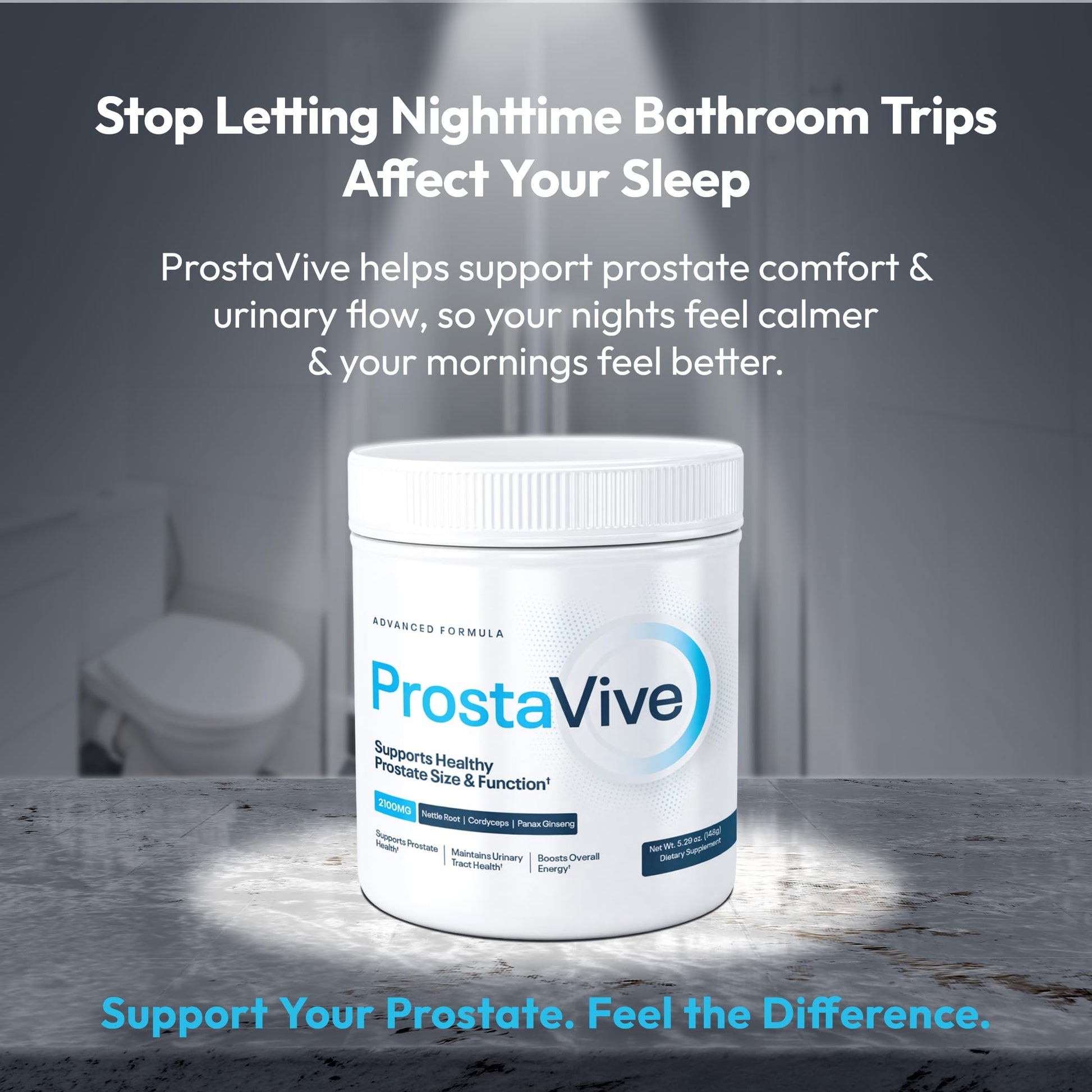 ProstaVive Advanced Prostate Support Formula - Complete Urinary & Bladder Health Supplement - Helps Promote Strong Flow & Emptying - Natural Powder - Gluten Free, Non-GMO - dailyvitalstore