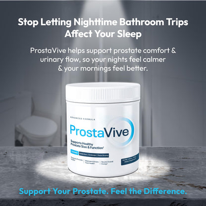 ProstaVive Advanced Prostate Support Formula - Complete Urinary & Bladder Health Supplement - Helps Promote Strong Flow & Emptying - Natural Powder - Gluten Free, Non-GMO - dailyvitalstore