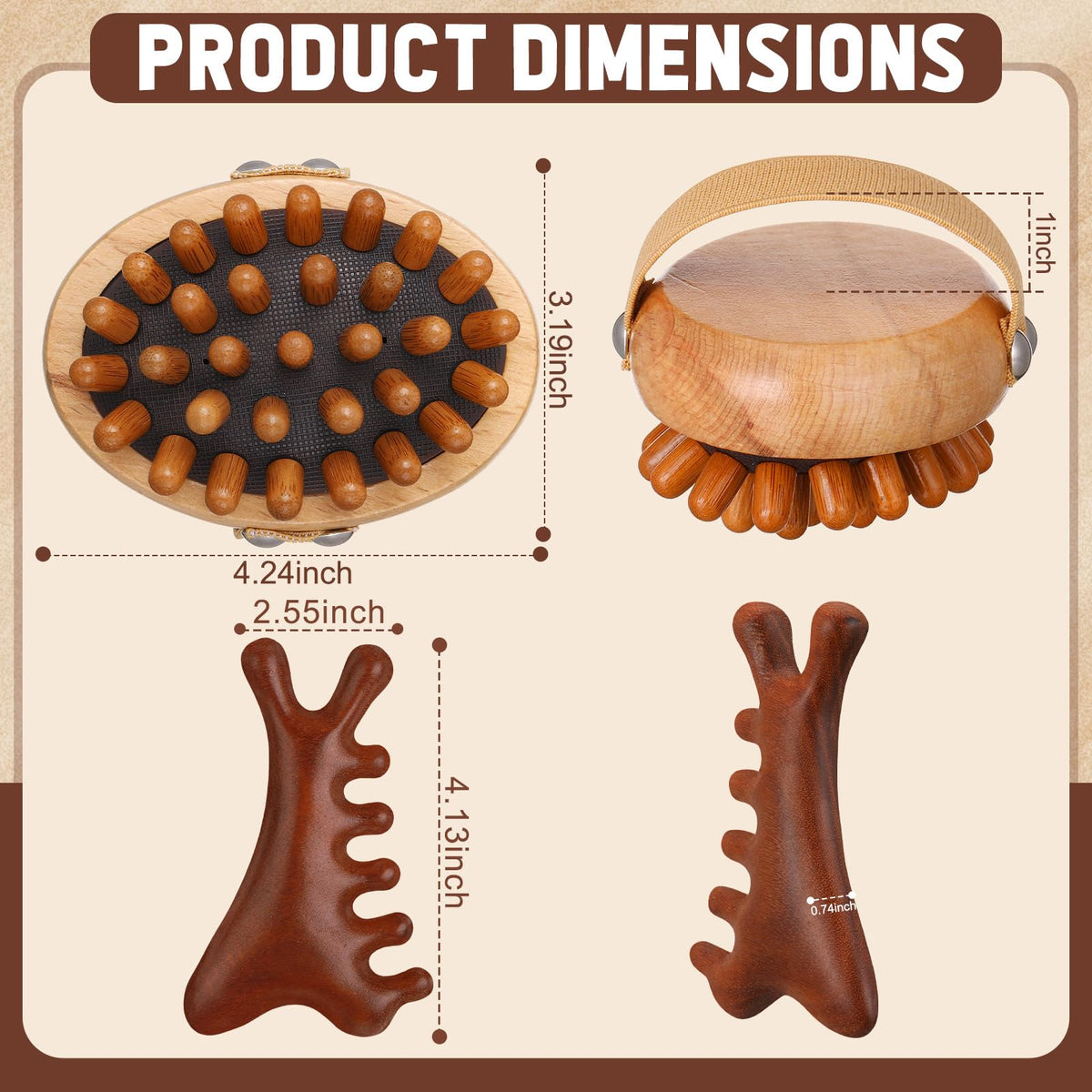 ProSuites Wooden Meridian Massage Body Brush for Cellulite Remover, Cellulite Lymphatic Drainage Massager for Body Shaping - dailyvitalstore