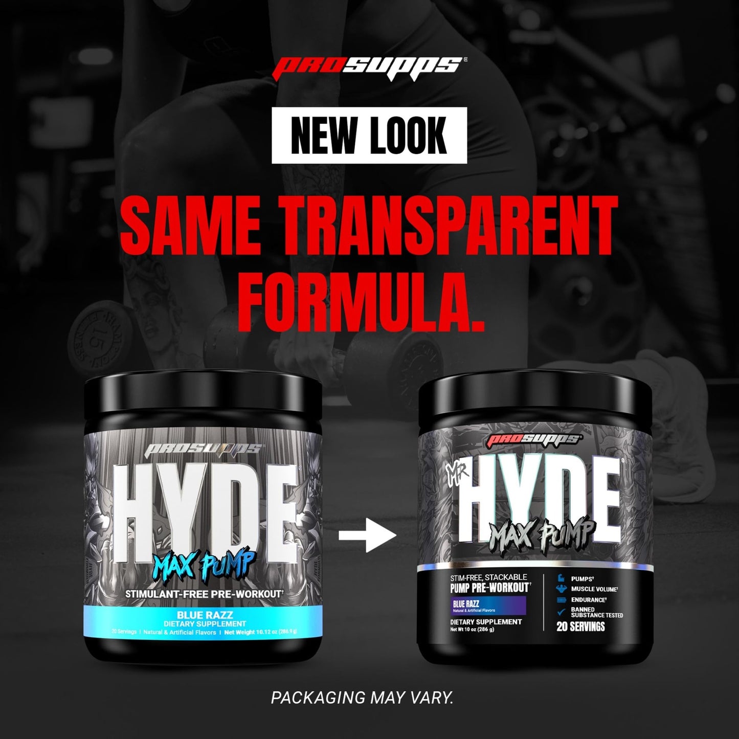ProSupps Mr. Hyde Max Pump Pre Workout Powder - Stim-Free Preworkout Supports Blood Flow, Muscle Volume & Endurance - Caffeine-Free Nitric Oxide Gym & Fitness Supplements - dailyvitalstore