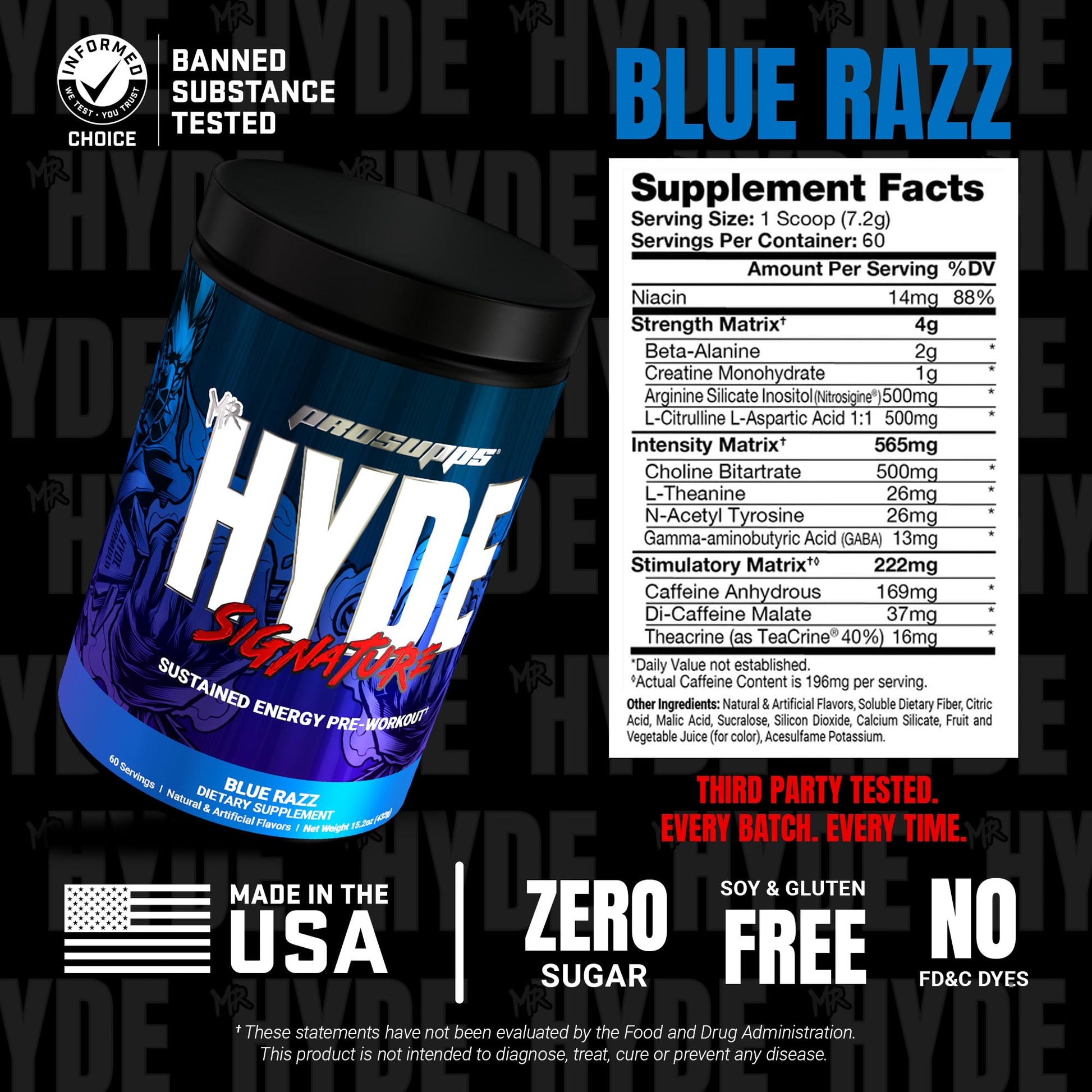 ProSupps Mr. Hyde Signature Pre Workout Powder with Creatine, Beta Alanine & Caffeine - Performance, Energy & Endurance - Clean Fitness & Gym Supplements - dailyvitalstore