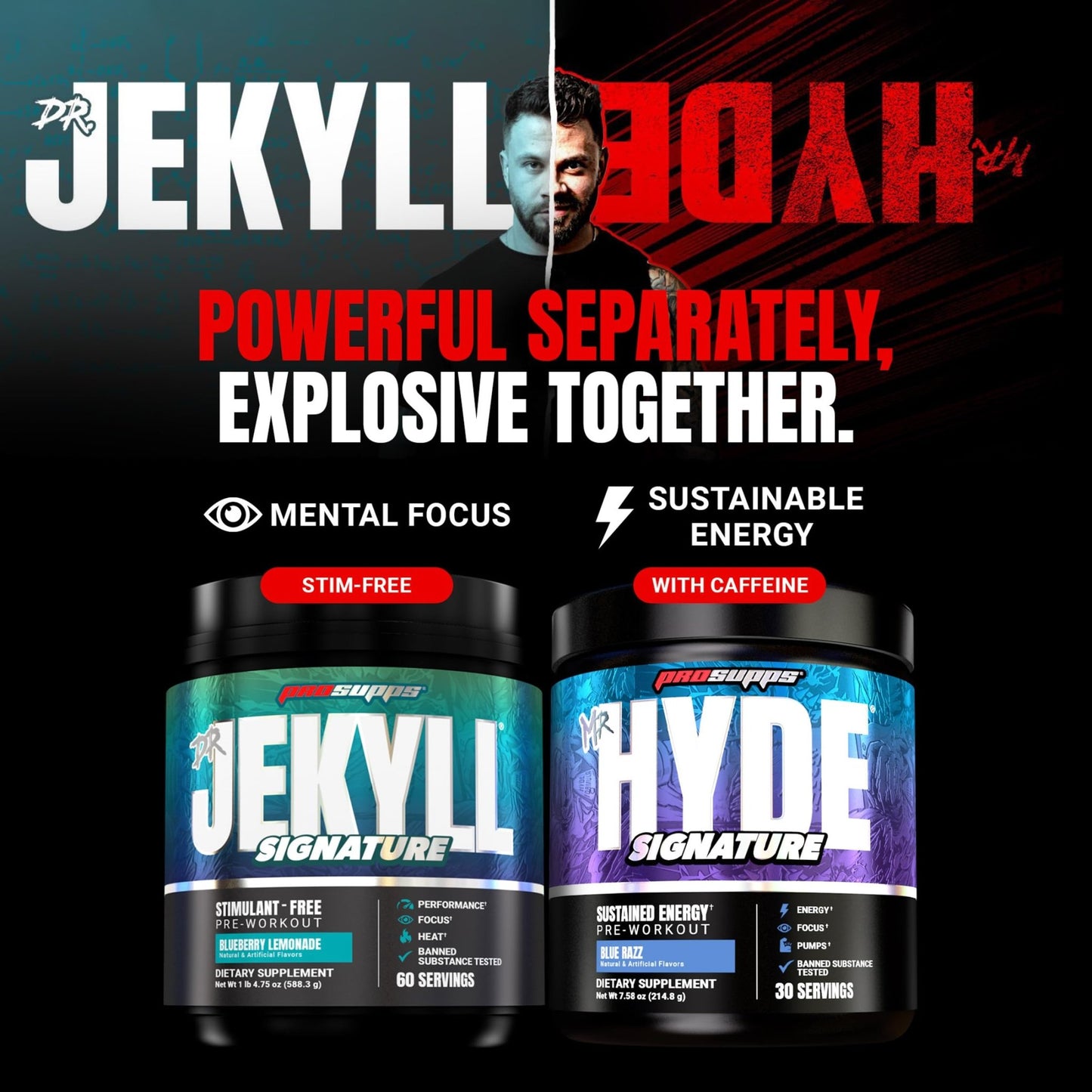 ProSupps Mr. Hyde Signature Pre Workout Powder with Creatine, Beta Alanine & Caffeine - Performance, Energy & Endurance - Clean Fitness & Gym Supplements for Men & Women = - dailyvitalstore