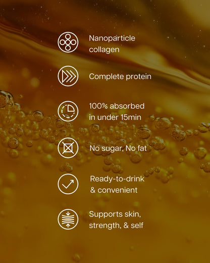 ProT Gold Liquid Collagen Protein Shot, Support for Hair, Nails and Skin, 17g, Nano Hydrolyzed & Grass Fed with Amino Acids, Sugar Free, Gluten Free, - dailyvitalstore