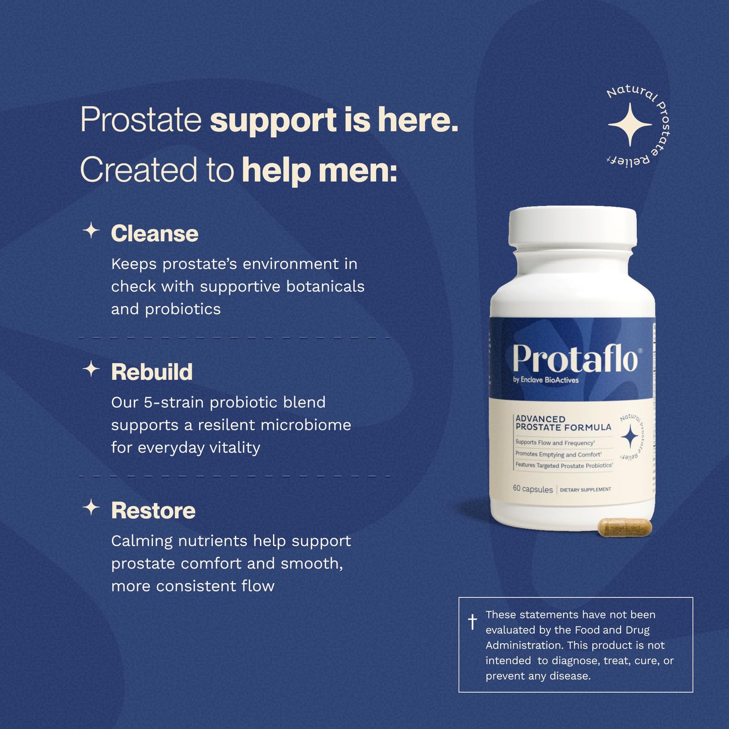 Protaflo Prostate Supplements for Men - Supports Urinary Flow & Bladder Control | Probiotics + Black Walnut, Nettle, Turmeric, Lycopene, Pumpkin Seed - dailyvitalstore