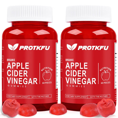 ProTKFU Apple Cider Vinegar Gummies, 120 Count Max Strength 1000mg ACV Gummies with Vitamin B12 & B6, for Metabolism, Digestion, Detox, Gut & Immune Health - dailyvitalstore