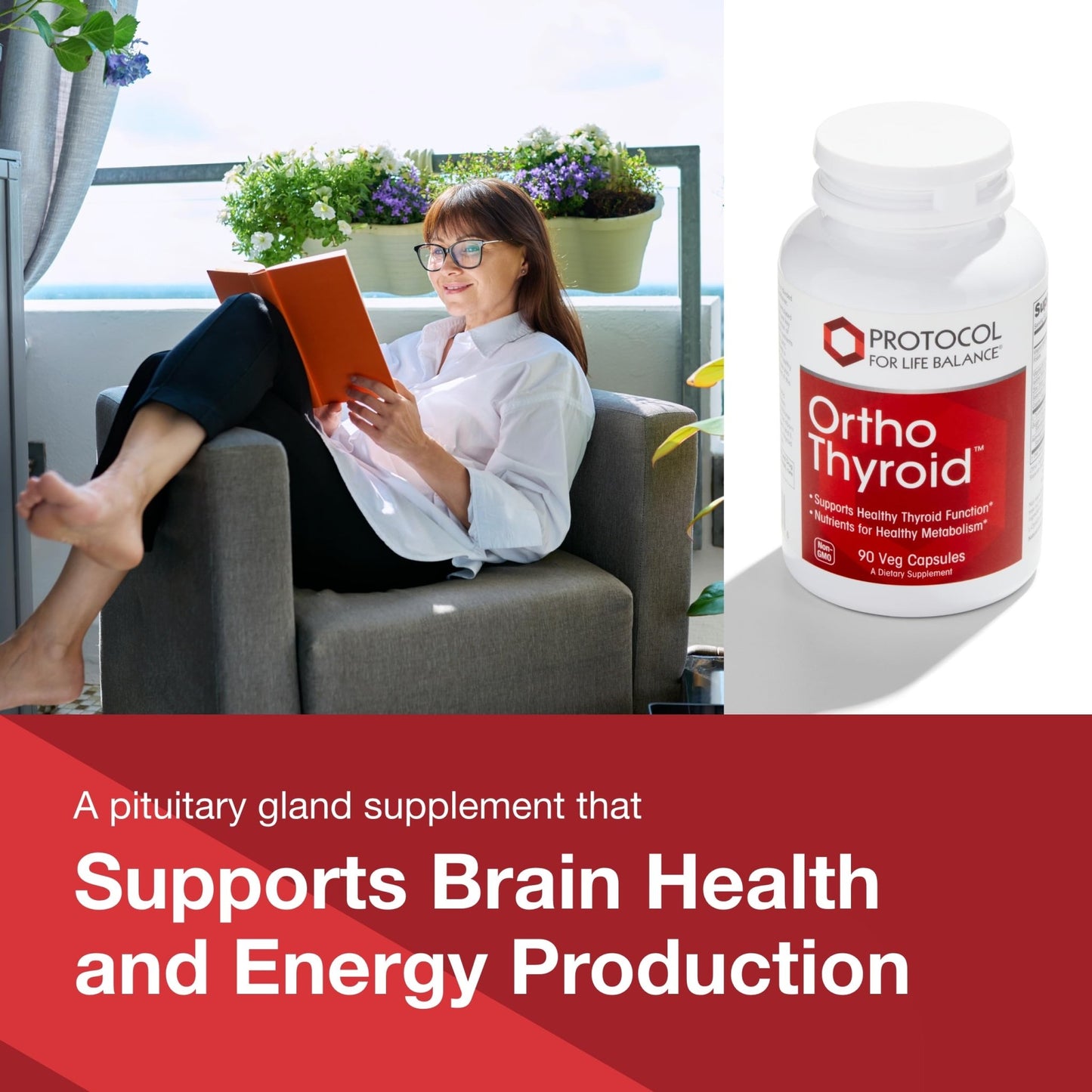 PROTOCOL FOR LIFE BALANCE Ortho Thyroid - Supports Healthy Thyroid Function* - with Ashwagandha, Zinc & Selenium - Non-GMO & Kosher - 90 Veg Capsules - dailyvitalstore