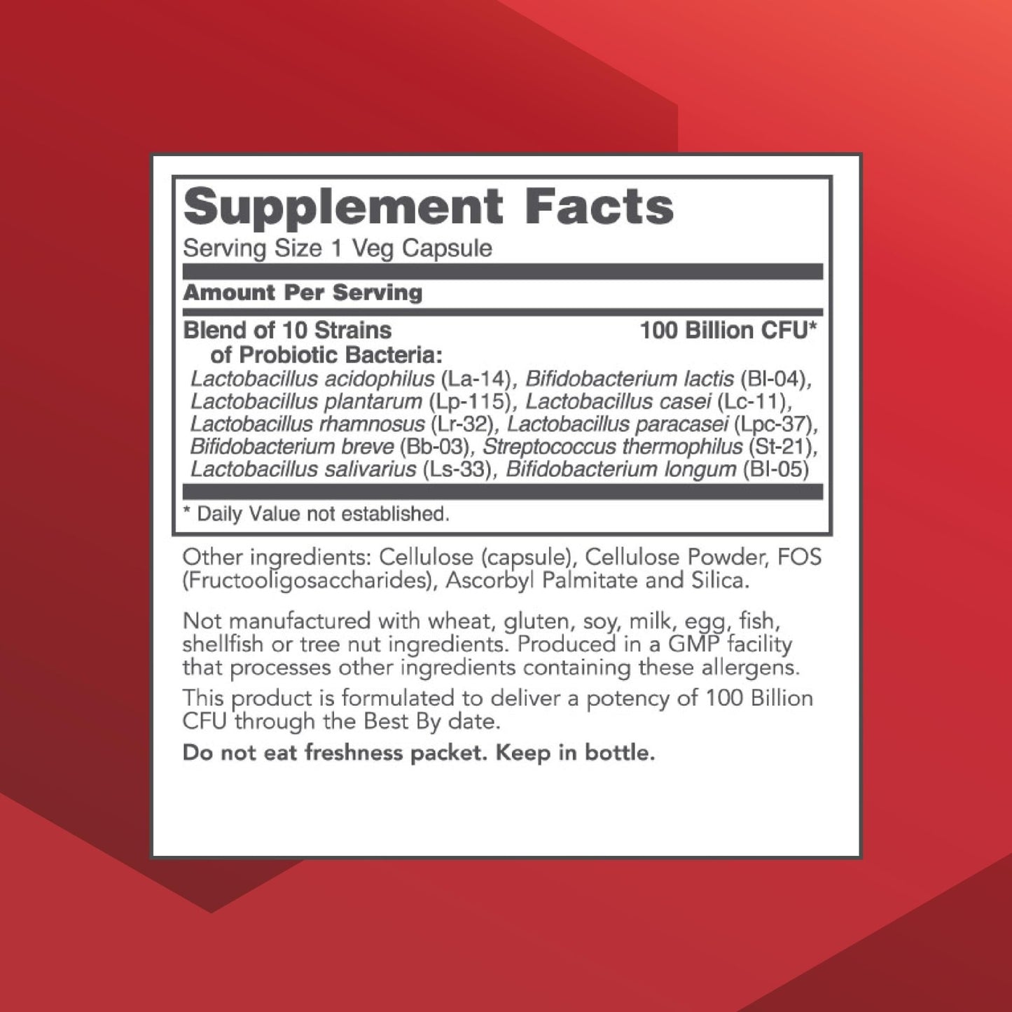 PROTOCOL FOR LIFE BALANCE Proto Dophilus 100 Billion 10 Strains - Support Digestive Gut Health Immune System & Detox - Dairy, Wheat, Soy & Gluten Free - Vegan & Nut Free - 30 Veg Capsules - dailyvitalstore