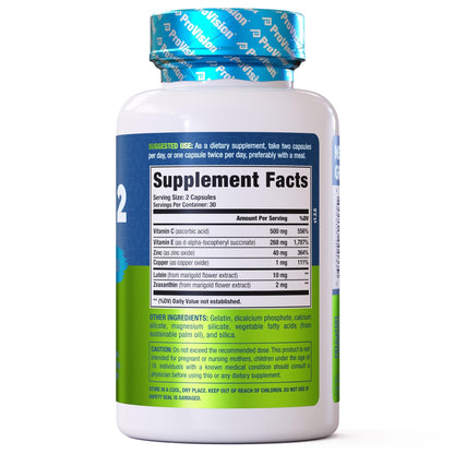 Provision AREDS 2 Eye Vitamins - Enhance Vision Supplements - Lutein Zeaxanthin Vision Complex - 60 Eye Supplement Capsules - dailyvitalstore