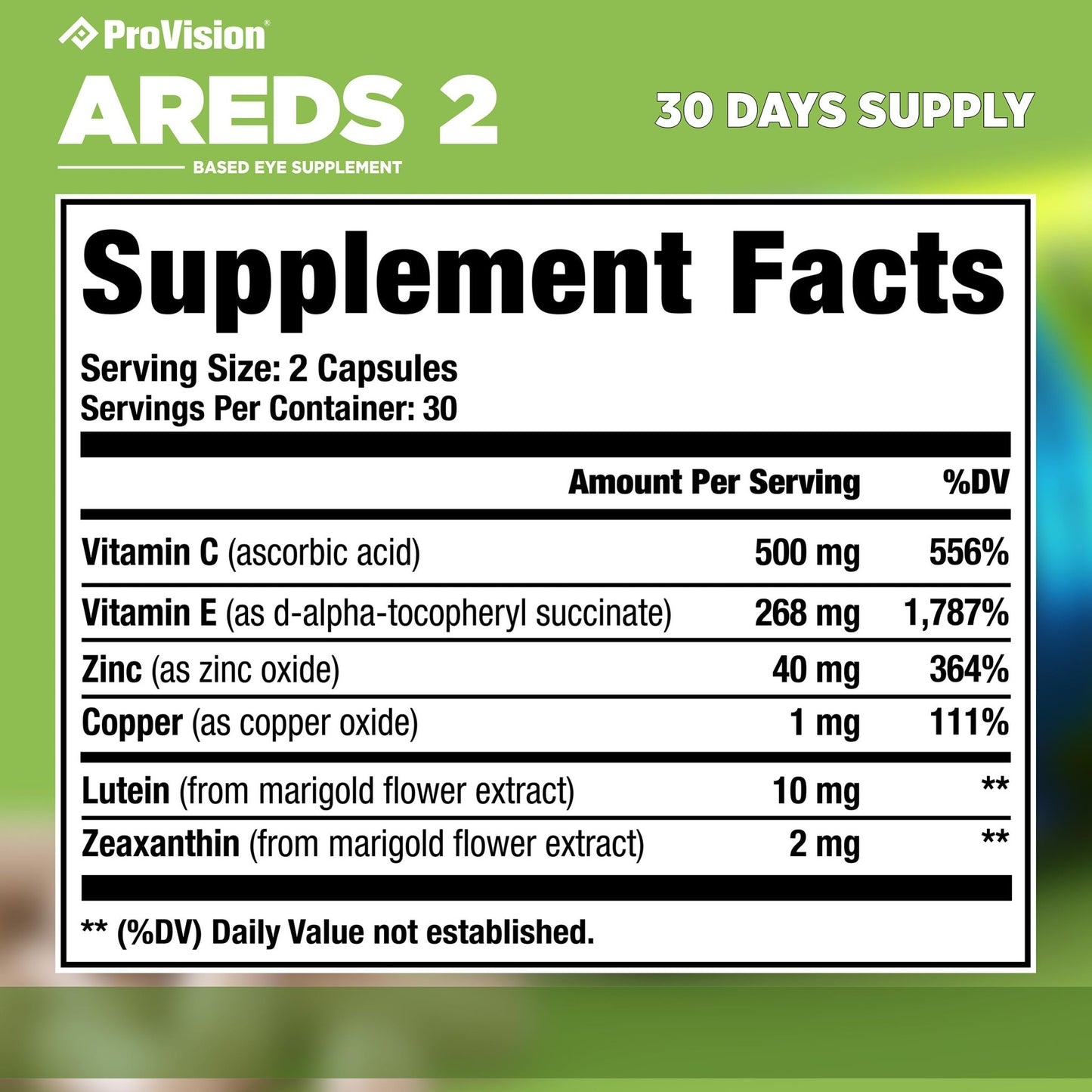 Provision AREDS 2 Eye Vitamins - Enhance Vision Supplements - Lutein Zeaxanthin Vision Complex - 60 Eye Supplement Capsules - dailyvitalstore