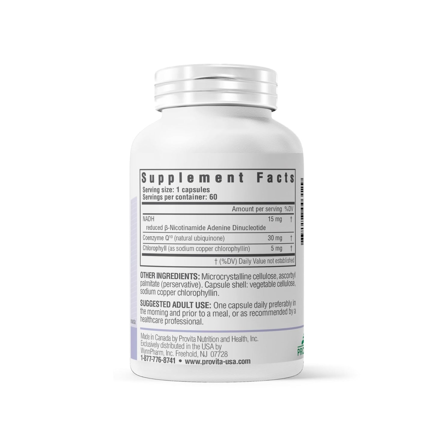 PROVITA NADH+ Forte | Cognitive Support Supplement with NADH, Coenzyme Q10 & Chlorophyll | Energy Support, Focus, Mental Clarity & Brain Health | Vegan Capsules | High Absorption Cellular Formula - dailyvitalstore