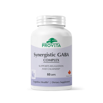 PROVITA Synergistic GABA Complex | GABA Supplement | with B6 & Glutamic Acid | Stress Relief Supplement | Mood Support | Relaxation & Calmness | Brain Support | Mood Enhancer | 60 Veg Capsules - dailyvitalstore