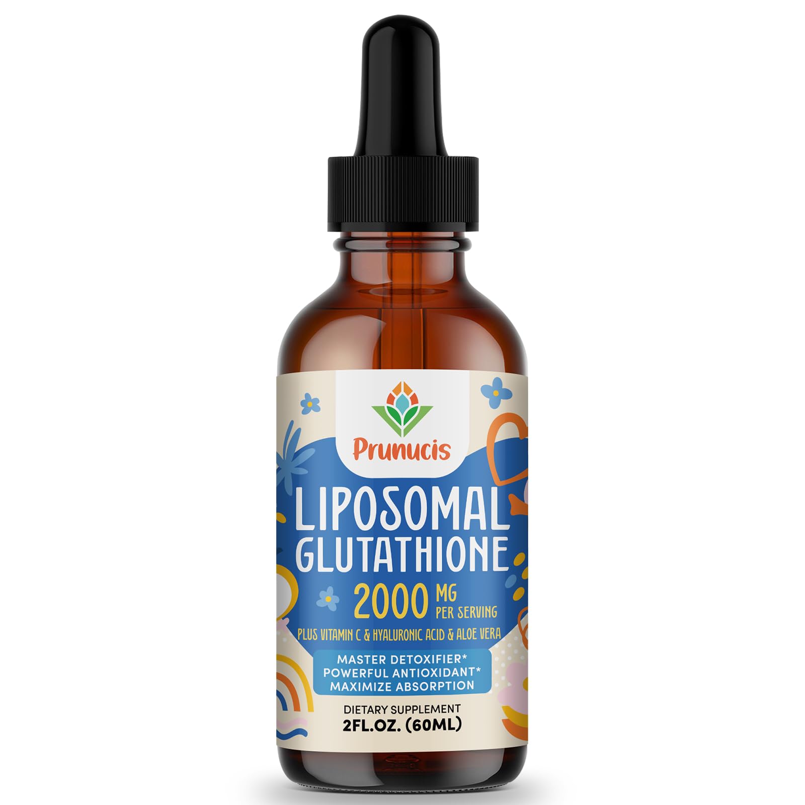 Prunucis 2000MG Liposomal Glutathione Liquid, 98% Absorption, Active Form L-Glutathione Supplement, - dailyvitalstore