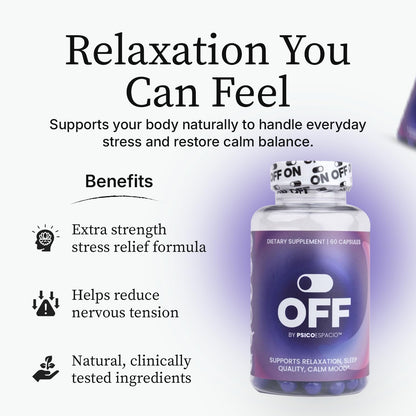 PSICÓESPACIO ON & Off Day & Night Supplement Bundle – Natural Energy with Ashwagandha + Sleep Aid with Melatonin & L-Theanine for Adults, Focus, Relaxation & Mood Support, 60 Count Each - dailyvitalstore