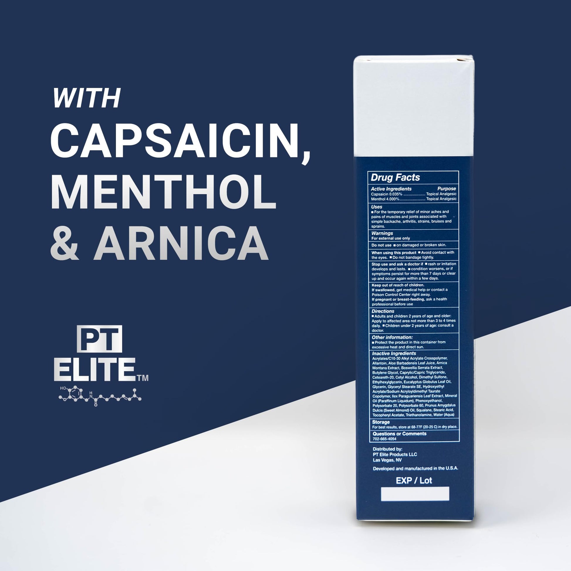 PT Elite Premium Pain Relief Cream, with Capsaicin, Menthol & Arnica, Arthritis, Knee, & Back Pain Relief, Soothes Sore Muscles & Joints, Reduces Stiffness, Non-Greasy, Topical Analgesic, 3.4 oz - dailyvitalstore