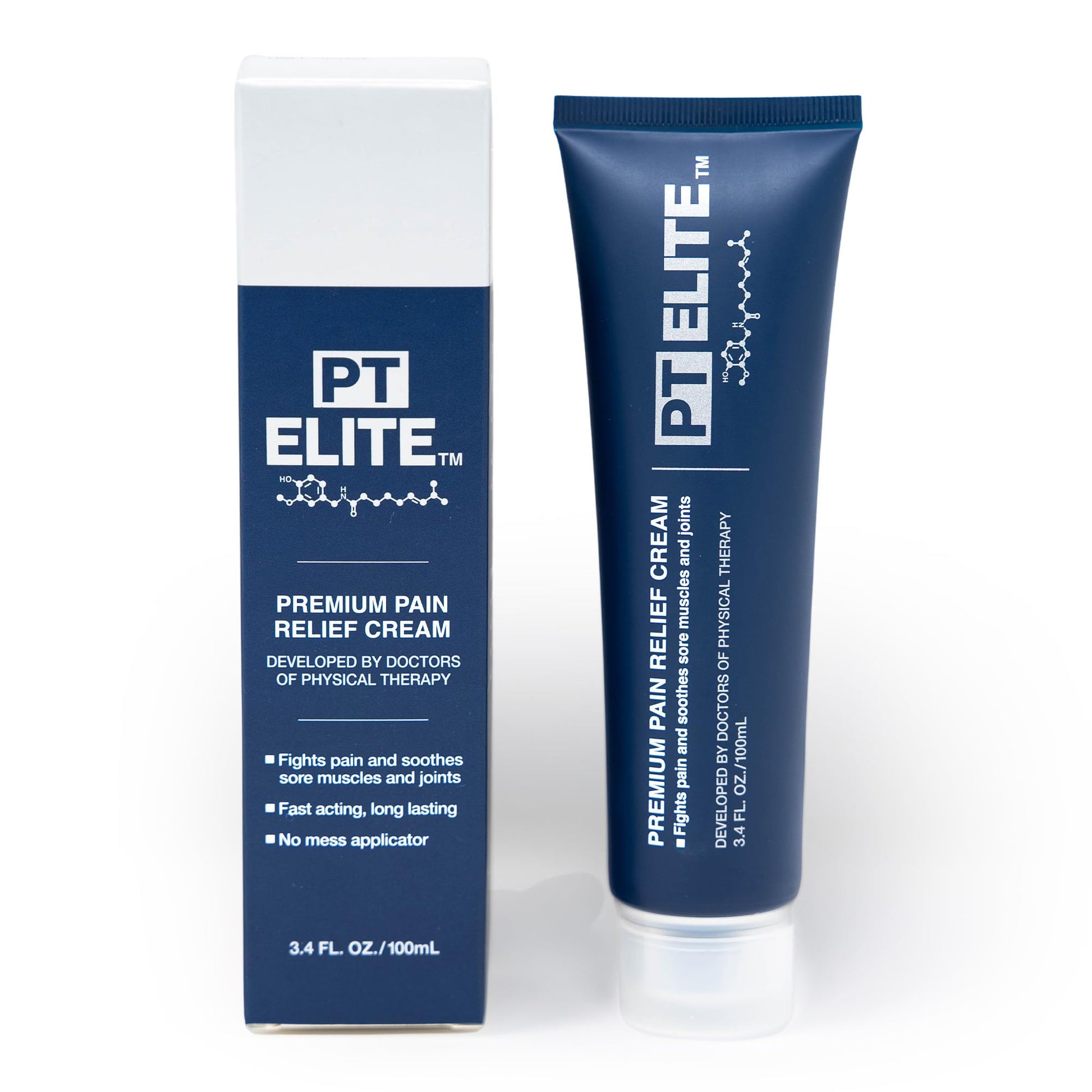 PT Elite Premium Pain Relief Cream, with Capsaicin, Menthol & Arnica, Arthritis, Knee, & Back Pain Relief, Soothes Sore Muscles & Joints, Reduces Stiffness, Non-Greasy, Topical Analgesic, 3.4 oz - dailyvitalstore