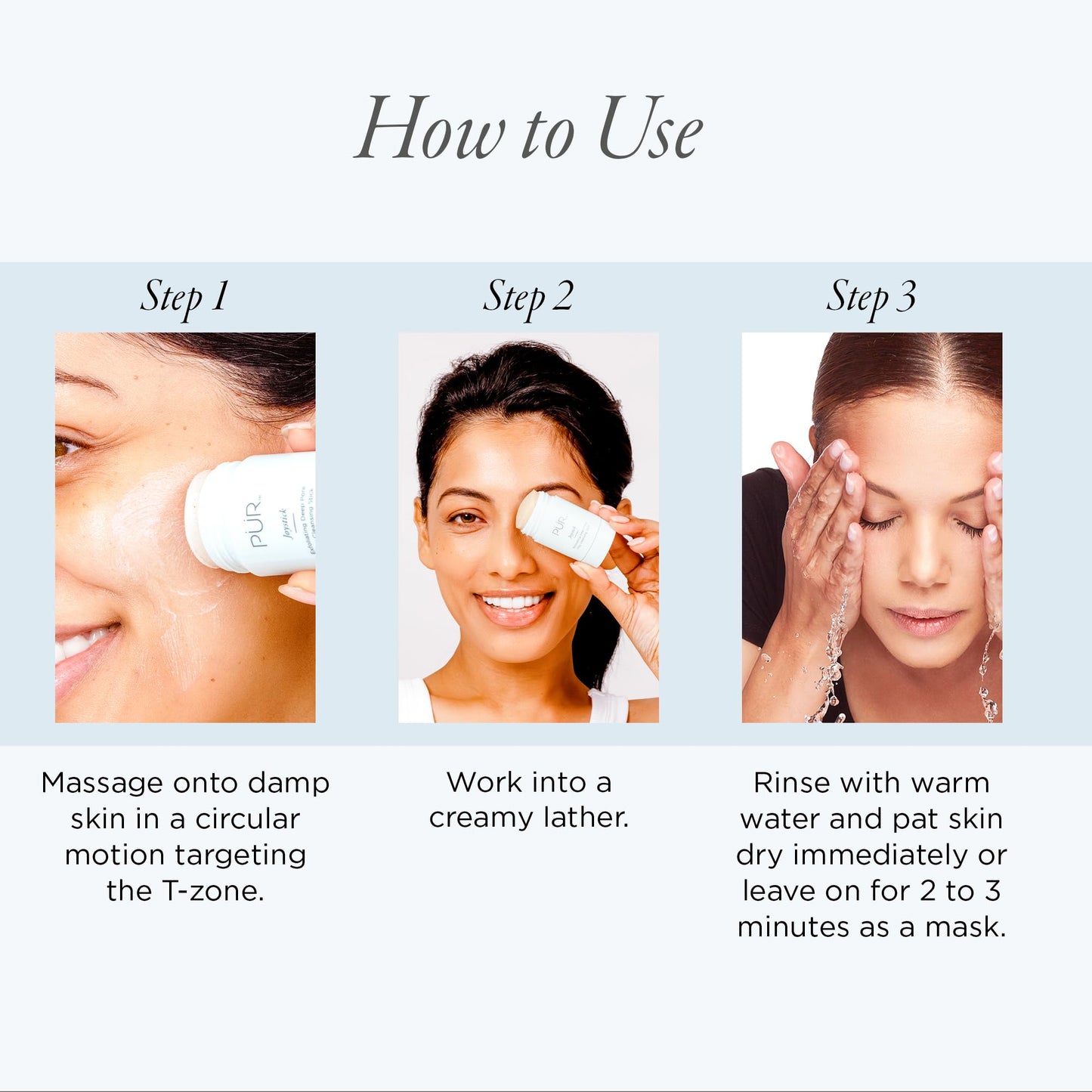 PÜR MINERALS Face Clay Mask Stick - Exfoliating Deep Cleanser Joystick Clay Mask for Pores & Blackheads - Facial Cleanser Skincare with Moroccan Clay - dailyvitalstore
