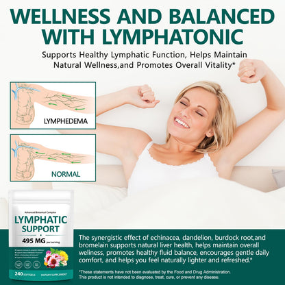 PULLING OIL Lymphatic Drainage Supplements 240 Softgels | Herbal Blend with Echinacea, Dandelion & Burdock Root for Women & Men | Promotes Healthy Circulation & Fluid Balance - dailyvitalstore