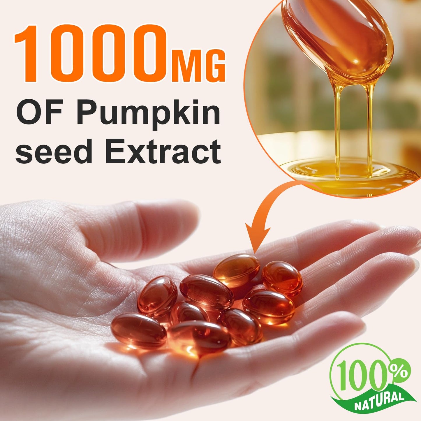 Pumpkin Seed Oil with Saw Palmetto, 1000mg per Serving, 300 Softgels – Cold Pressed Pumpkin Seed Oil Capsules for Hair, Prostate, Urinary & Bladder Health - dailyvitalstore