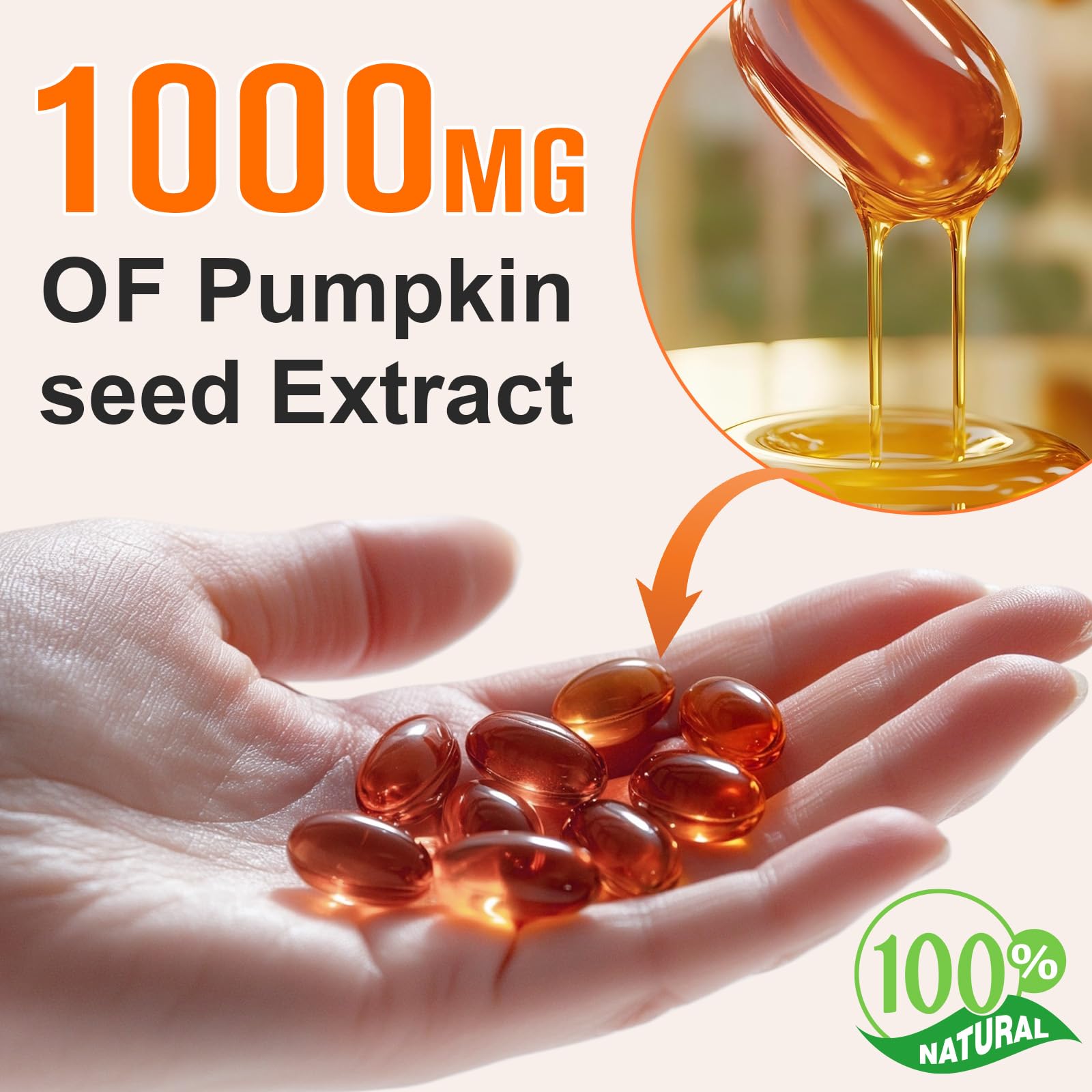 Pumpkin Seed Oil with Saw Palmetto, 1000mg per Serving, 300 Softgels – Cold Pressed Pumpkin Seed Oil Capsules for Hair, Prostate, Urinary & Bladder Health - dailyvitalstore