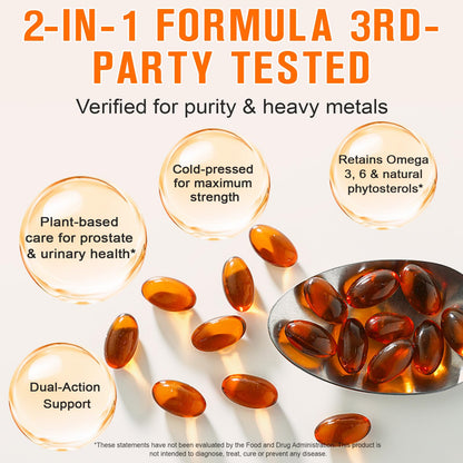 Pumpkin Seed Oil with Saw Palmetto, 1000mg per Serving, 300 Softgels – Cold Pressed Pumpkin Seed Oil Capsules for Hair, Prostate, Urinary & Bladder Health - dailyvitalstore