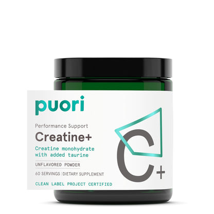 Puori Creatine Monohydrate Powder with Taurine - Unflavored Creatine Powder, Pre-Workout Supplement for Men & Women - Muscle Builder, Enhanced Workout - dailyvitalstore