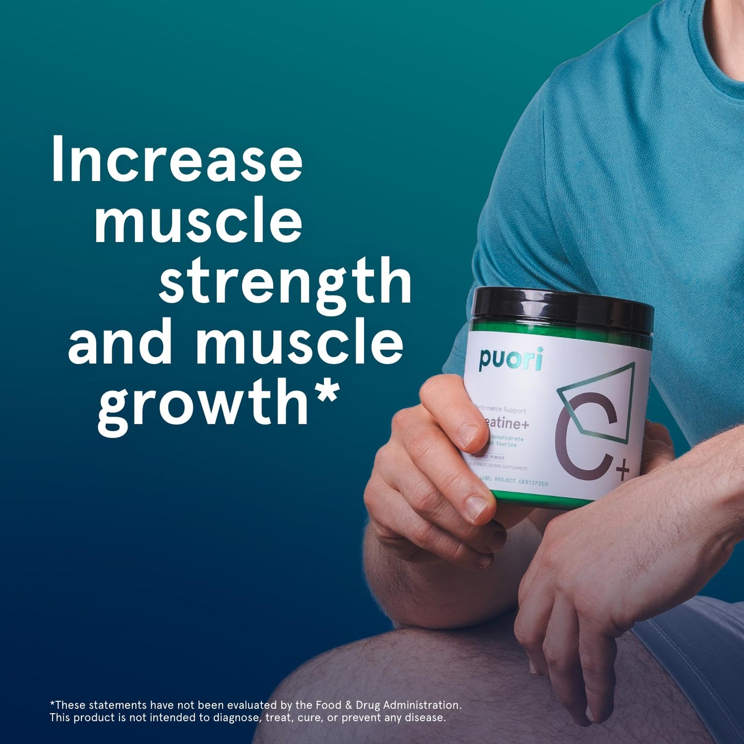 Puori Creatine Monohydrate Powder with Taurine - Unflavored Creatine Powder, Pre-Workout Supplement for Men & Women - Muscle Builder, Enhanced Workout - dailyvitalstore
