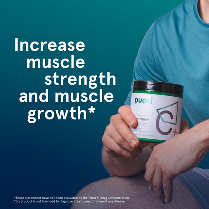 Puori Creatine Monohydrate Powder with Taurine - Unflavored Creatine Powder, Pre-Workout Supplement for Men & Women - Muscle Builder, Enhanced Workout - dailyvitalstore