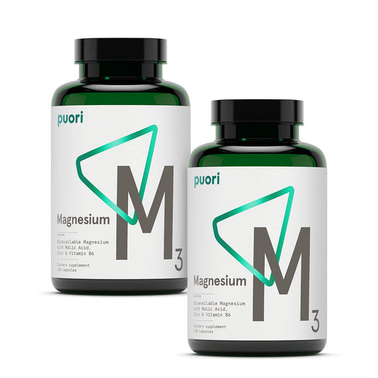 Puori Magnesium Complex Supplement - High Absorption Magnesium Taurinate & Gluconate, Zinc, Vitamin B6 & Malic Acid for Sleep Support, Immune & Bone Health & Muscle Recovery - 240 Vegan Capsules - dailyvitalstore