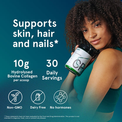 Puori Pure Collagen Peptides Powder, Unflavored - 10g of Grass-Fed Hydrolyzed Bovine Collagen Supports Skin Health, Hair & Nail Strength, - dailyvitalstore