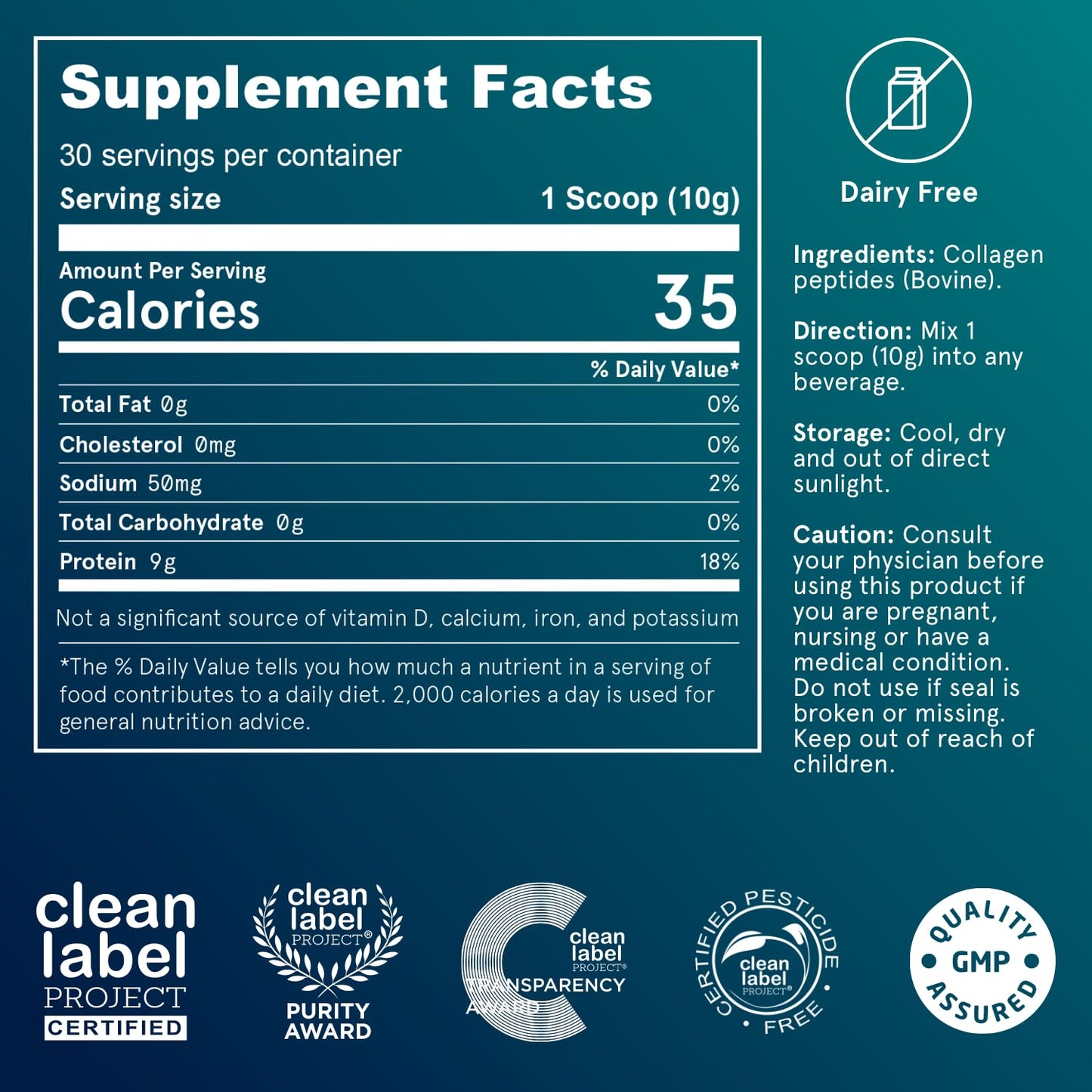 Puori Pure Collagen Peptides Powder, Unflavored - 10g of Grass-Fed Hydrolyzed Bovine Collagen Supports Skin Health, Hair & Nail Strength, Joint Pain & Mobility Support - 30 Servings - dailyvitalstore
