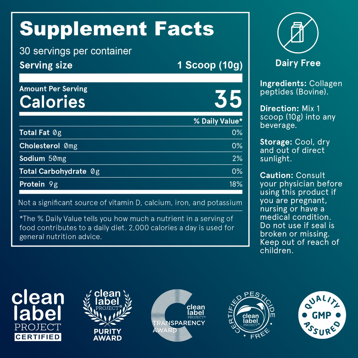 Puori Pure Collagen Peptides Powder, Unflavored - 10g of Grass-Fed Hydrolyzed Bovine Collagen Supports Skin Health, Hair & Nail Strength, Joint Pain & Mobility Support - 30 Servings - dailyvitalstore
