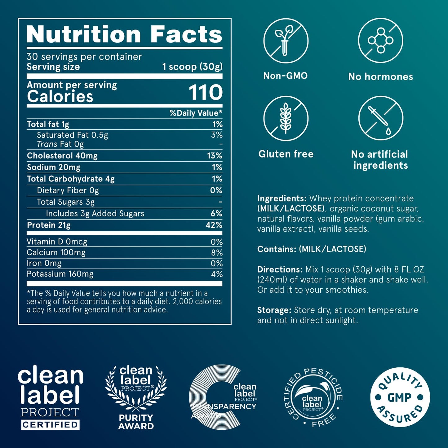 Puori Whey Protein Powder, Bourbon Vanilla - PW1 Pasture-Raised, Grass-Fed Whey Protein Powder Drink Mix containing BCAA Amino Acids - Post-Workout Supplement - dailyvitalstore