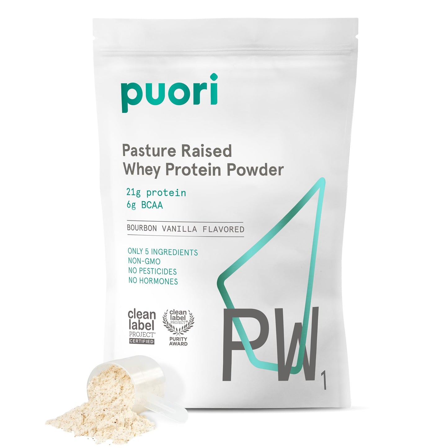 Puori Whey Protein Powder, Bourbon Vanilla - PW1 Pasture-Raised, Grass-Fed Whey Protein Powder Drink Mix containing BCAA Amino Acids - Post-Workout Supplement - dailyvitalstore