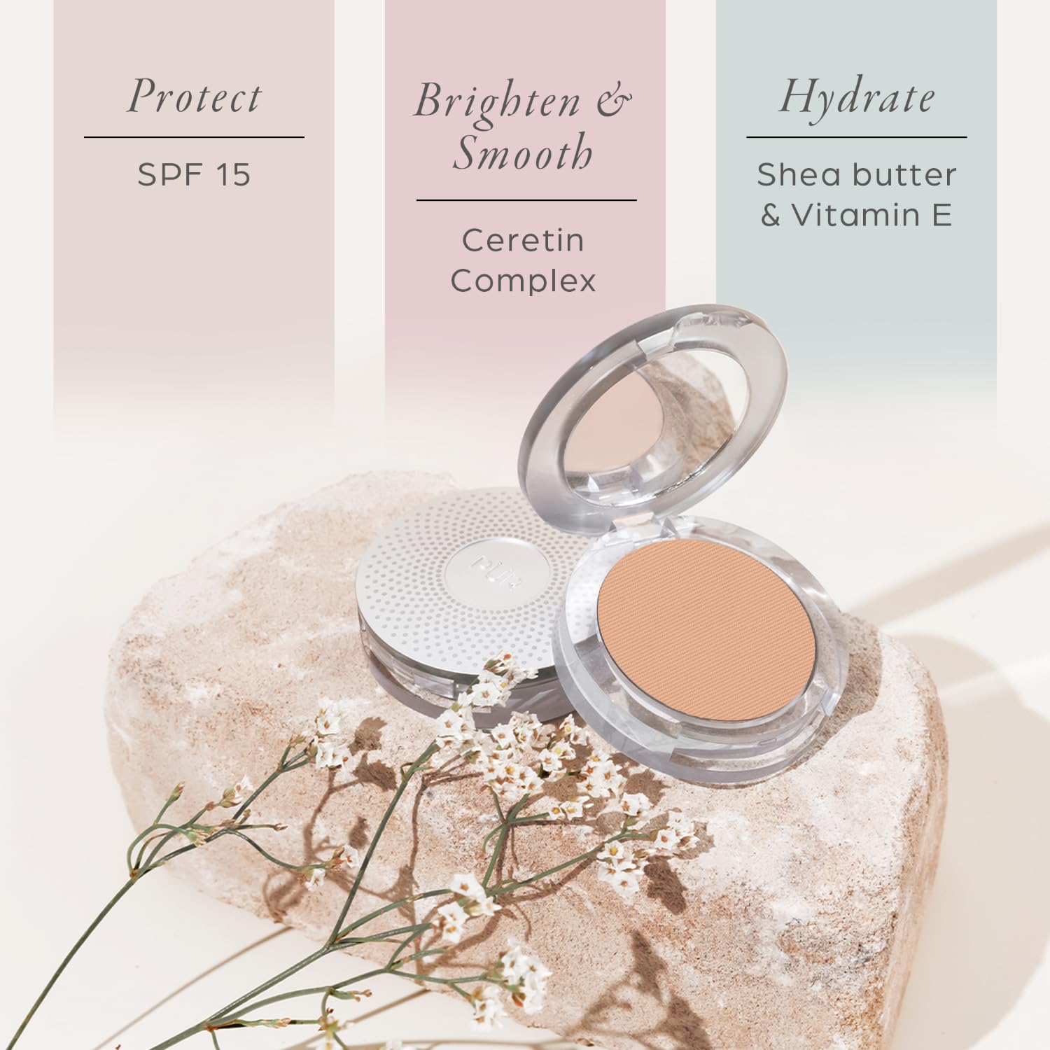 PUR Beauty 4-in-1 Pressed Mineral Makeup Powder Foundation with SPF 15 - Concealer & Finishing Compact Pressed Powder for Face - Buildable Medium to Full Coverage Foundation Powder (Blush Medium) - dailyvitalstore