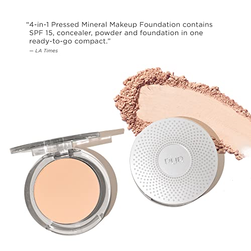 PUR Beauty 4-in-1 Pressed Mineral Makeup Powder Foundation with SPF 15 - Concealer & Finishing Compact Pressed Powder for Face - Buildable Medium to Full Coverage Foundation Powder (Blush Medium) - dailyvitalstore
