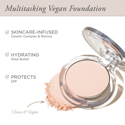 PUR Beauty 4-in-1 Pressed Mineral Makeup Powder Foundation with SPF 15 - Concealer & Finishing Compact Pressed Powder for Face - Buildable Medium to Full Coverage Foundation Powder (Fair Ivory) - dailyvitalstore