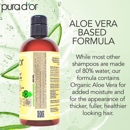 PURA D'OR Original Gold Label Anti-Thinning Shampoo - CLINICALLY TESTED - Biotin & Argan Oil – Sulfate-Free Strengthening & Volumizing for Fuller-Looking Hair, - dailyvitalstore