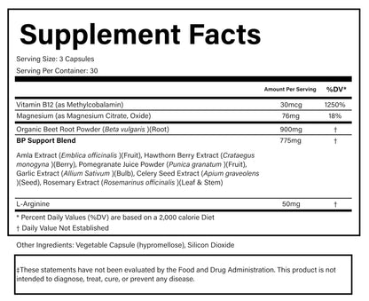 PURE® Beets+ Organic Beet Root Capsules - 900mg - 90 Count, 30 Servings - Blood Pressure & Circulation Support Supplement - with L-Arginine, Hawthorn Berry & B12 - Cardiovascular Health - Made in USA - dailyvitalstore