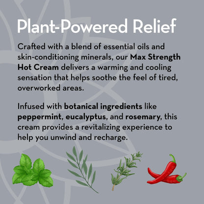 Pure Body Naturals Max Strength Hot Cream – Warming & Cooling Cream with Capsaicin and Menthol – Soothing Comfort for Overworked Muscles – 8.8 oz - dailyvitalstore