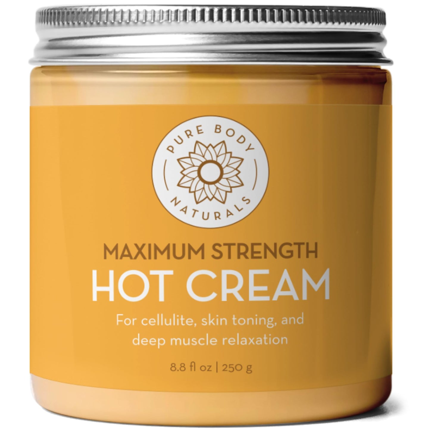 Pure Body Naturals Max Strength Hot Cream – Warming & Cooling Cream with Capsaicin and Menthol – Soothing Comfort for Overworked Muscles – 8.8 oz - dailyvitalstore