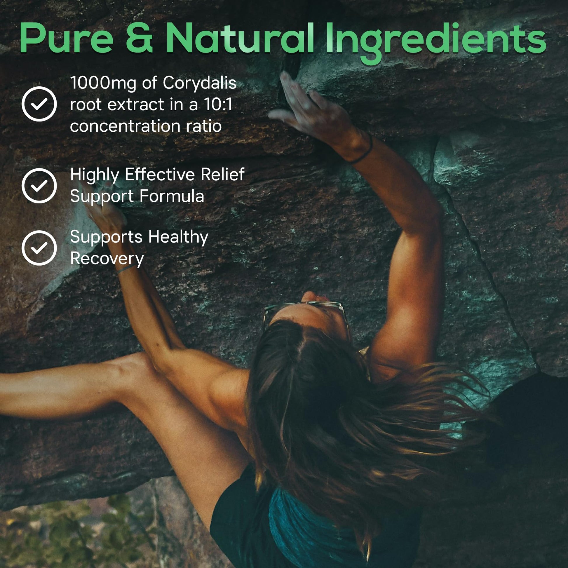 Pure Corydalis Root Extract Capsule - 1000mg Strength, 10:1 Corydalis Yanhusuo Extract, Natural Relief, Long Lasting, 100% Vegetarian, 60 Servings, 120 Count - dailyvitalstore