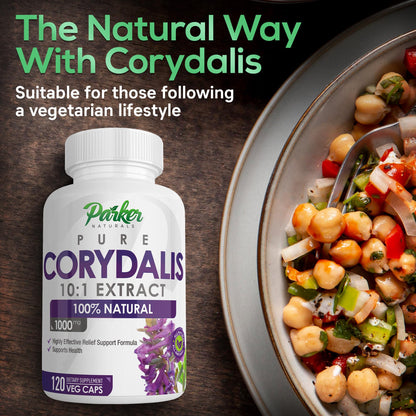 Pure Corydalis Root Extract Capsule - 1000mg Strength, 10:1 Corydalis Yanhusuo Extract, Natural Relief, Long Lasting, 100% Vegetarian, 60 Servings, 120 Count - dailyvitalstore
