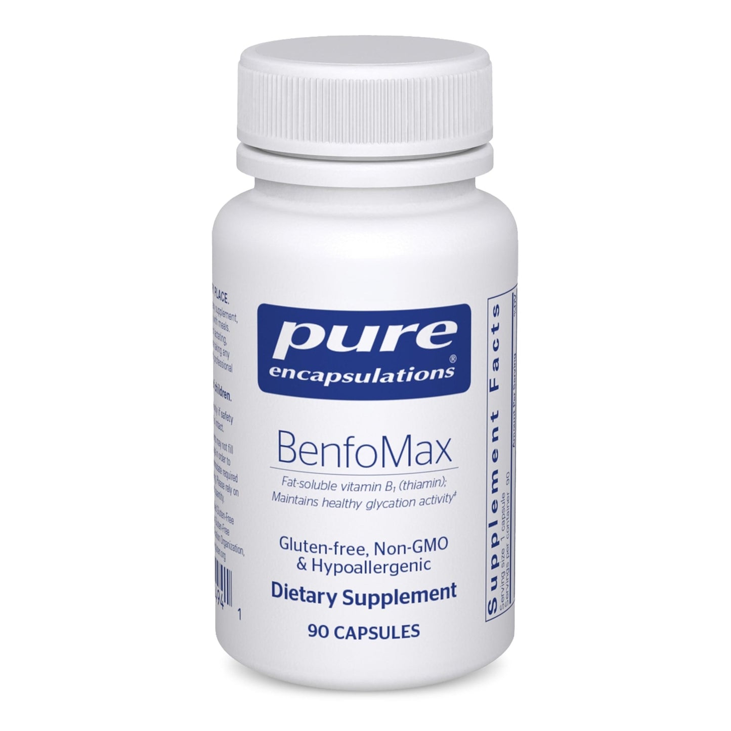 Pure Encapsulations BenfoMax 90's - 200 mg Benfotiamine - Vitamin B1 Thiamin Supplement - Supports Heart & Metabolism Health - dailyvitalstore