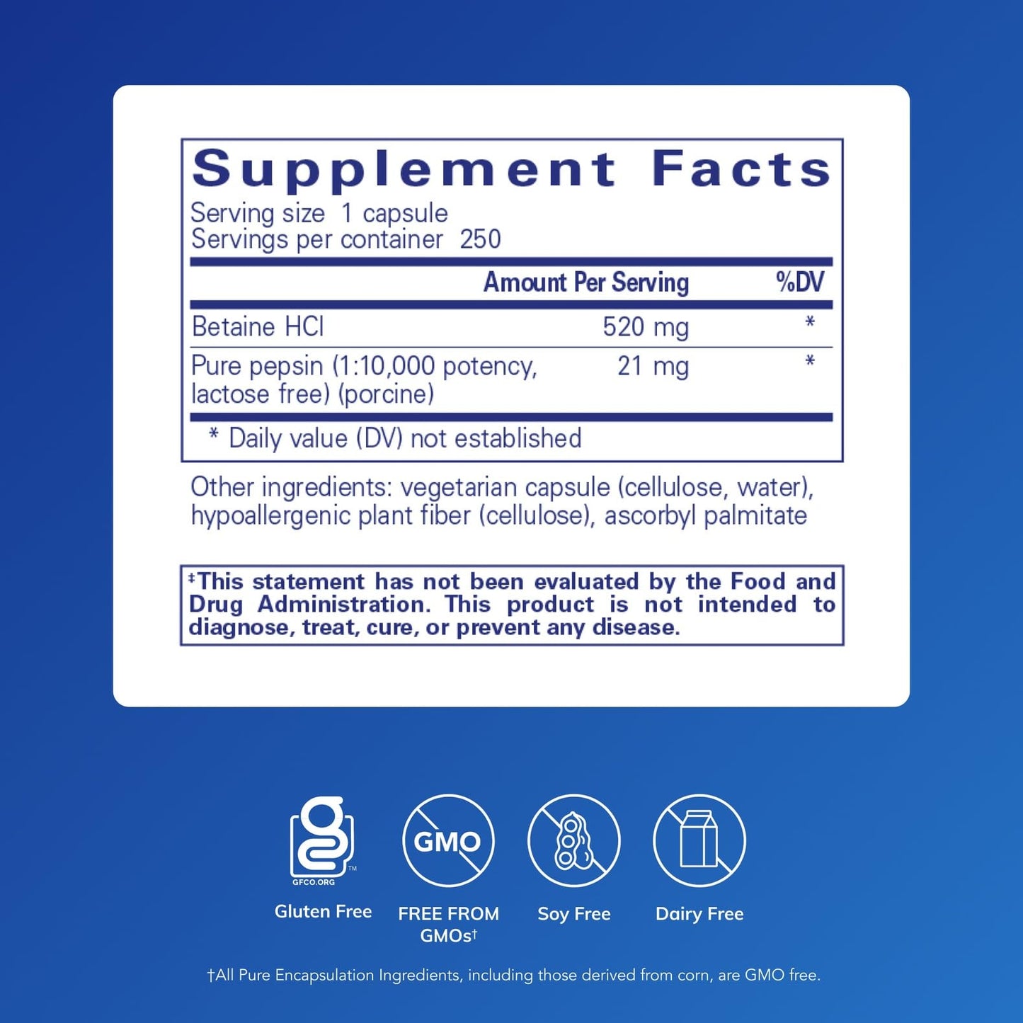 Pure Encapsulations Betaine HCl Pepsin - Digestive Enzymes Supplement for Digestion Aid & Support, Stomach Acid & Nutrient Absorption* - dailyvitalstore
